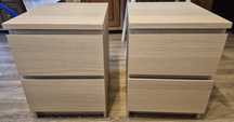 2x MALM Komoda-szafka nocna, 2 szuflady, okleina dębowa
