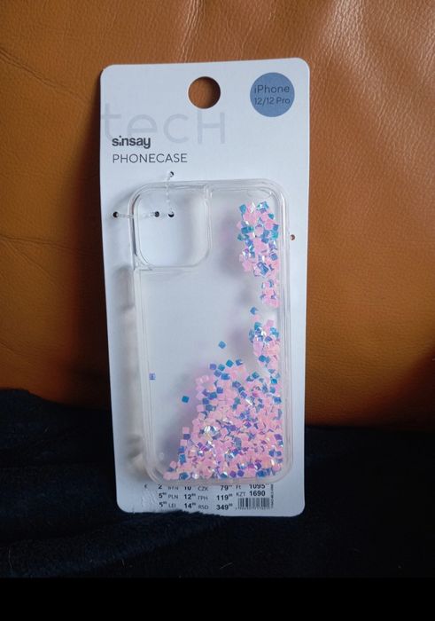 Etui przeźroczyste z konfetti, iPhone 12/12 Pro, Sinsay