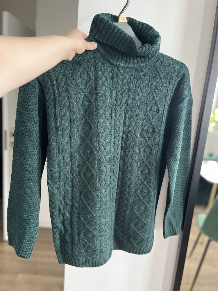 Golf butelkowa zieleń sweter