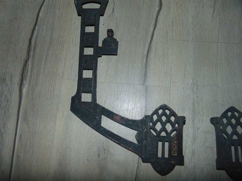 Secesyjne mosiężne ramiona lampa naftowa wys.32,5 cm.całość