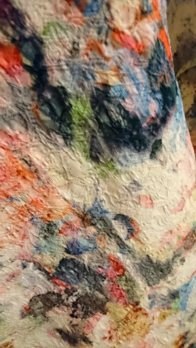 Żakardowa kolorowa sukienka Zara wzory mazgaje lato wiosna