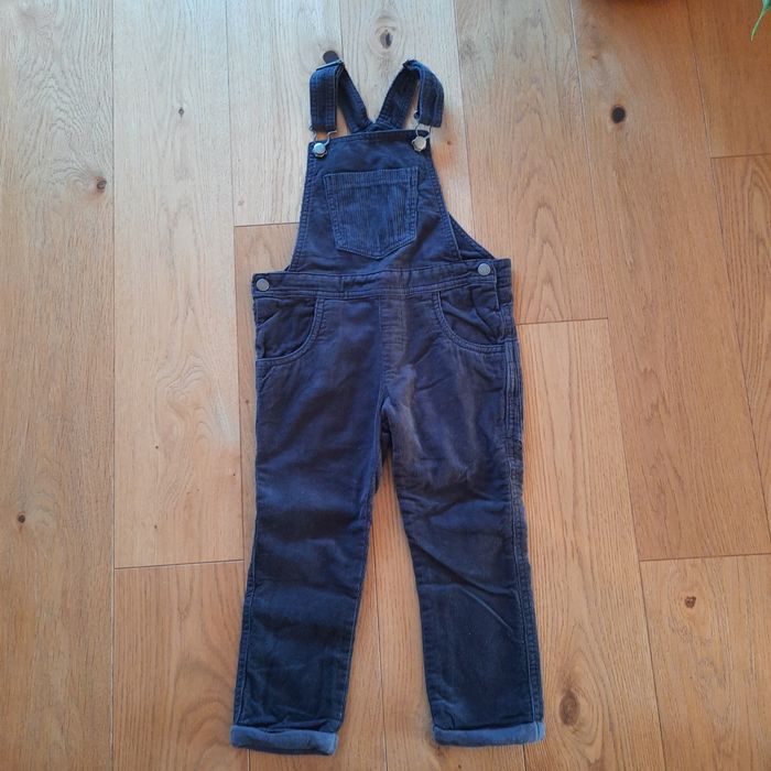 Ogrodniczki sztruksowe 98 104 szare spodnie na szelkach bawełniane