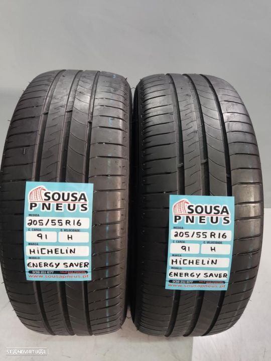 2 pneus semi novos 205-55r16 michelin - oferta dos portes