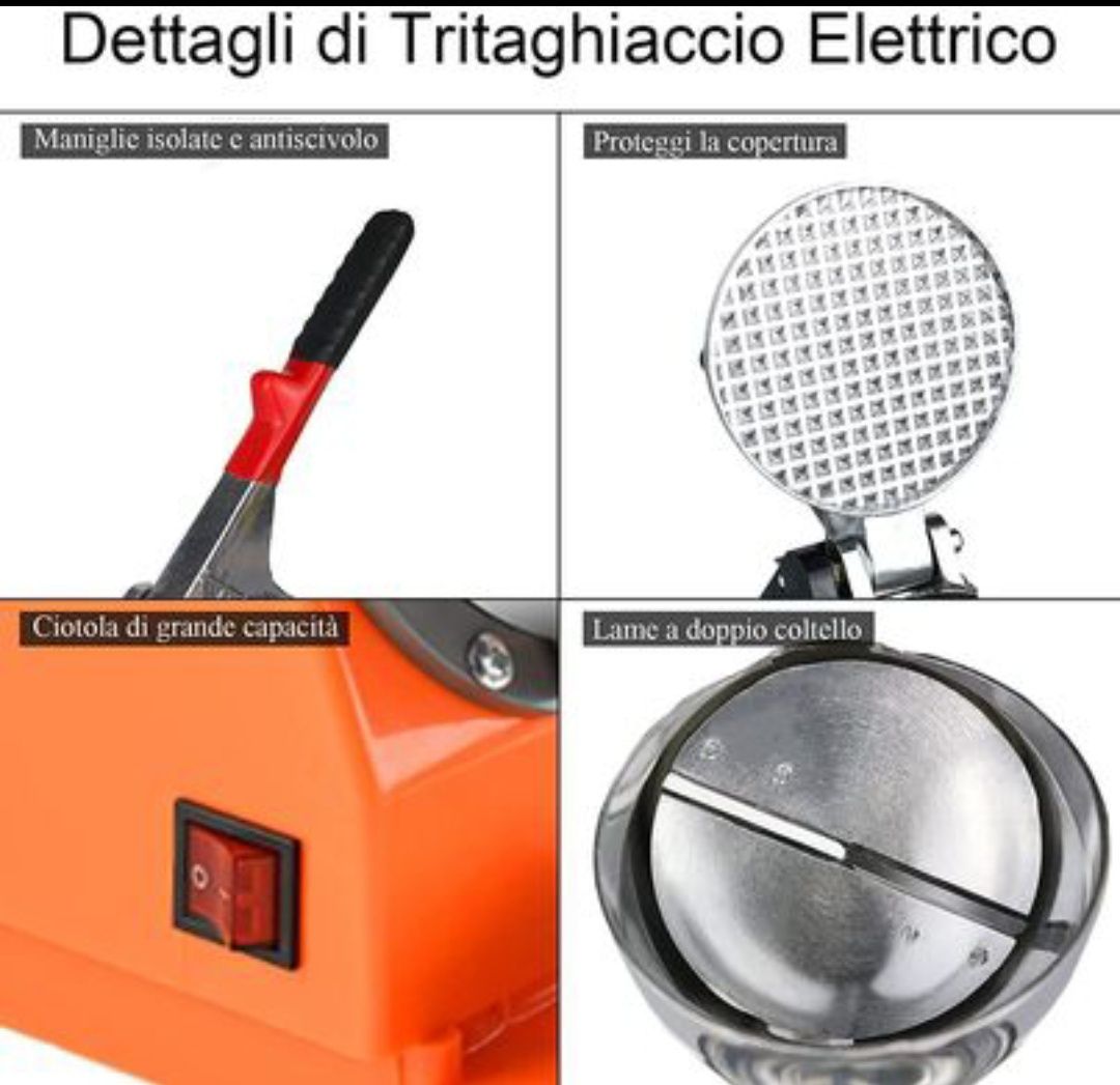 NOVO! Trituradora de gelo elétrica profissional pás duplas de 300 W