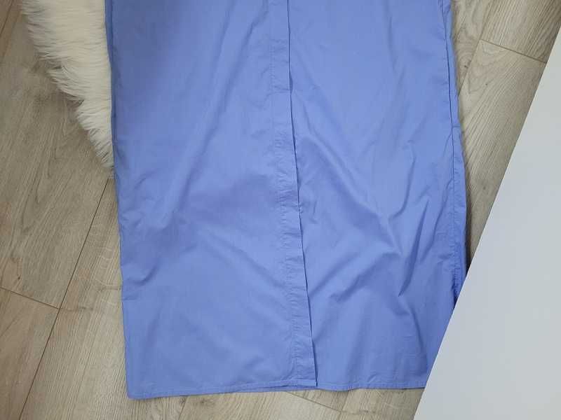 Niebieska, bawełniana sukienka koszulowa / szmizjerka, Mango, XS (34)