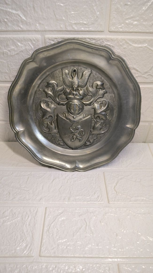 Германия 19-й век! Декоративная тарелка из олова ресторан декор кафе