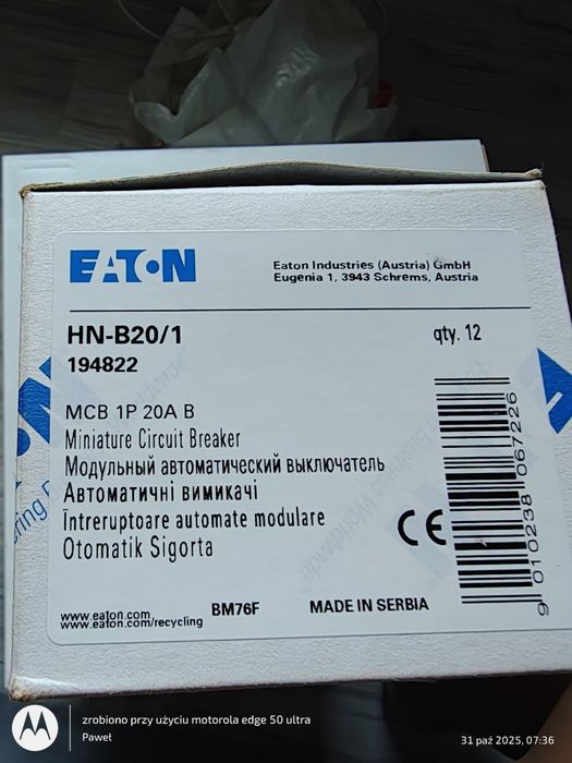 Osprzęt elektryczny eaton