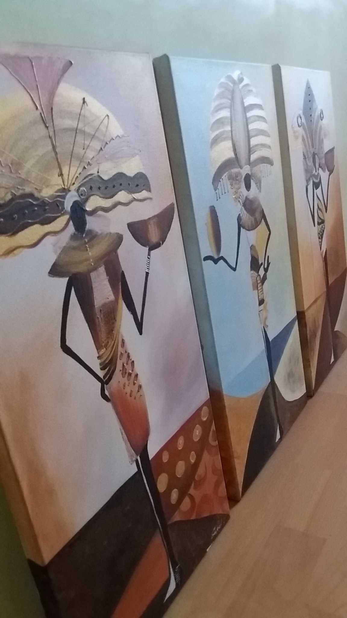 "Egipscy kelnerzy" i"Kleopatra"- cztery obrazy ręcznie malowane