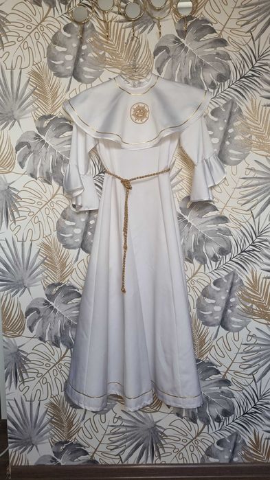 Alba, sukienka komunijna dla dziewczynki, 138-146 z pelerynką narzutką