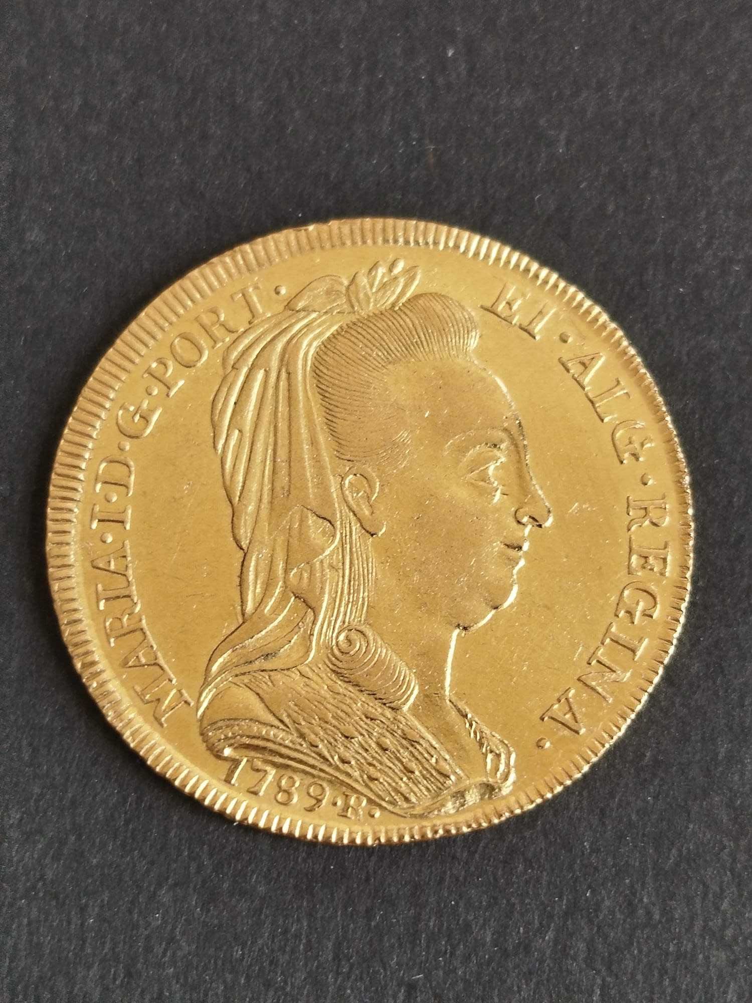 1789 - Peça (Rio) de D. Maria I - Véu de Viúva -  Ouro