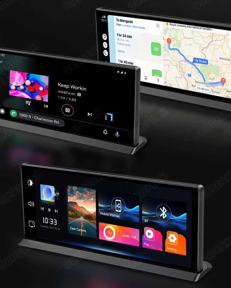 Rejestrator 11,3” 2-kamery Android Auto CarPlay nawigacja