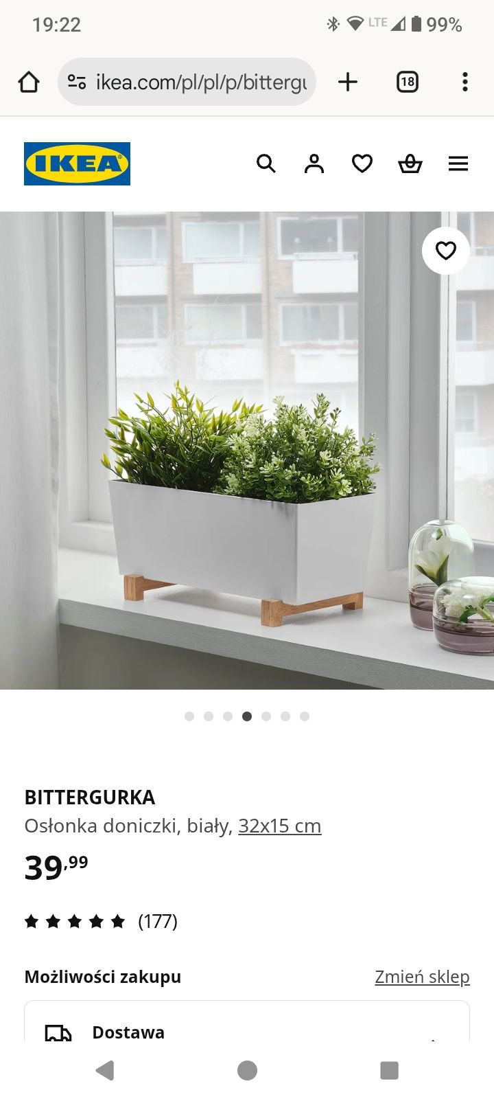 Osłonka doniczki biała IKEA