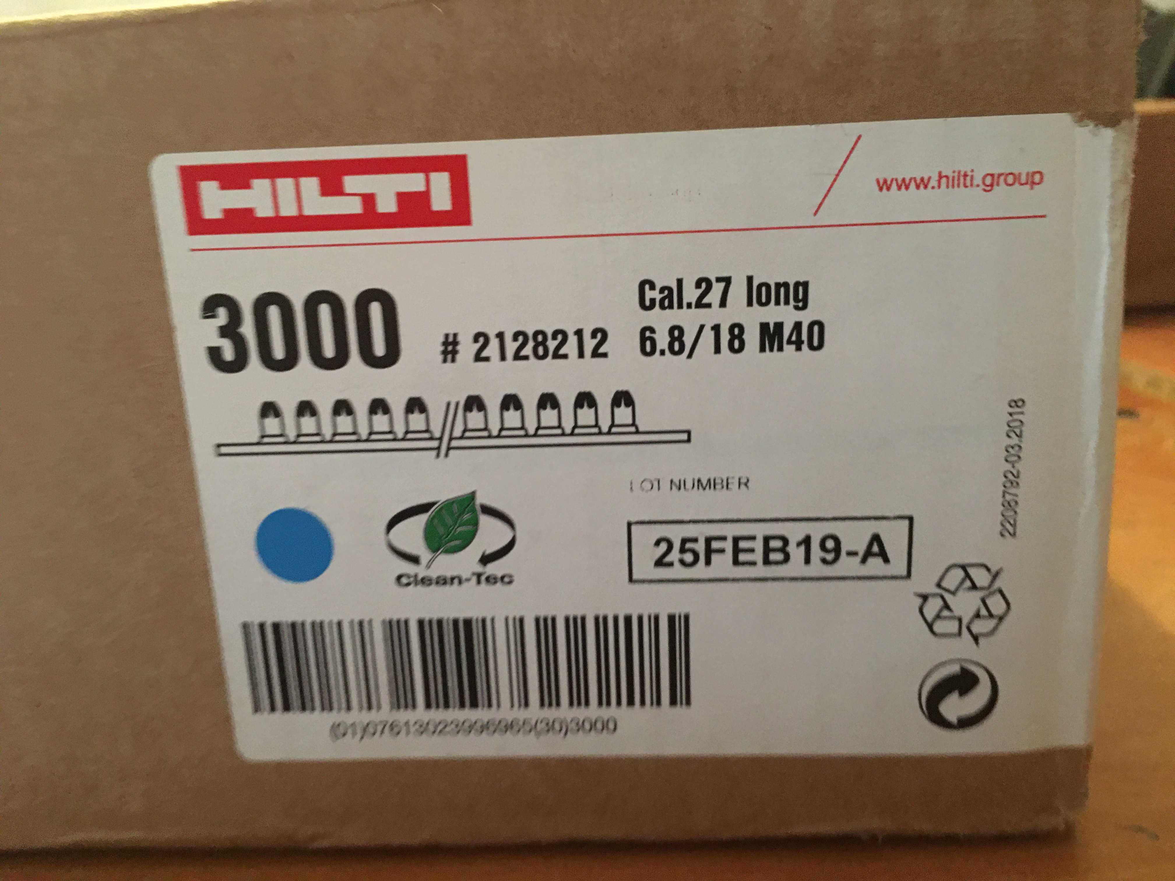 HILTI Naboje 6,8/18 M40 DX 9 ENP Clean-Tec do osadzaka x3000szt