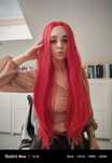 Peruka z lace front czerwona długa Red WIG long hair