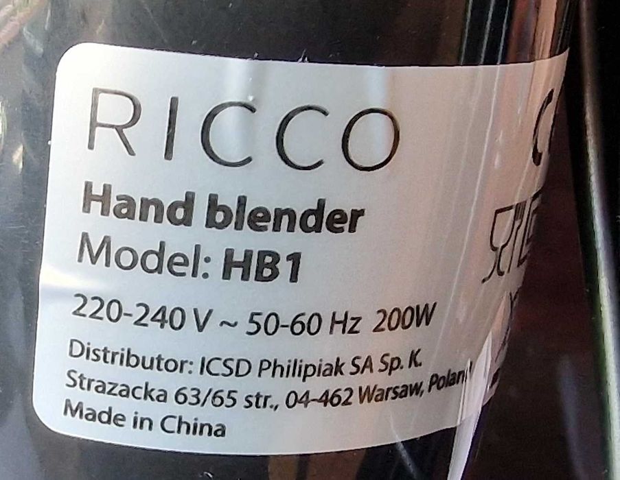 Blender mikser ręczny czarny 170W