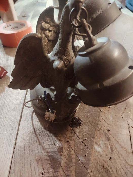 Lampa wisząca Mosiądz z kloszem 4x