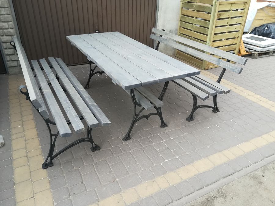 Ławka parkowa ogrodowa żeliwna drewniana producent świerk 175 cm