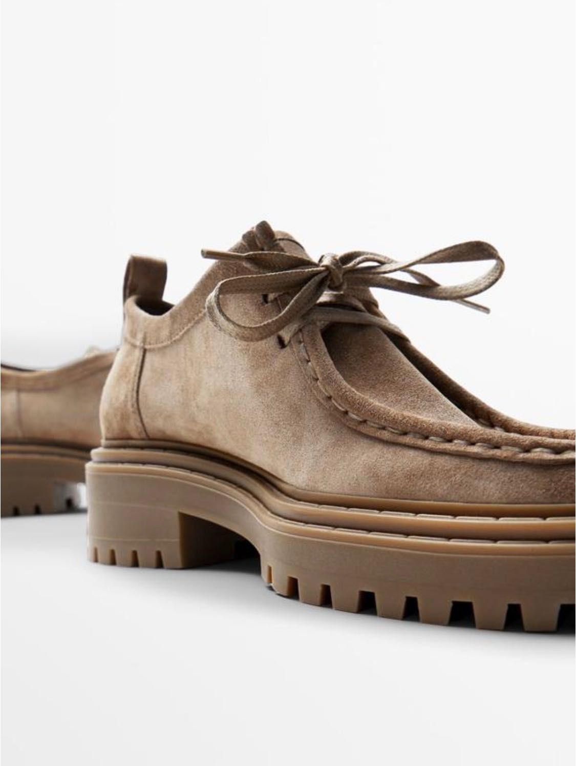 Шкіряні замшеві туфлі MASSIMO DUTTI, розмір 40
