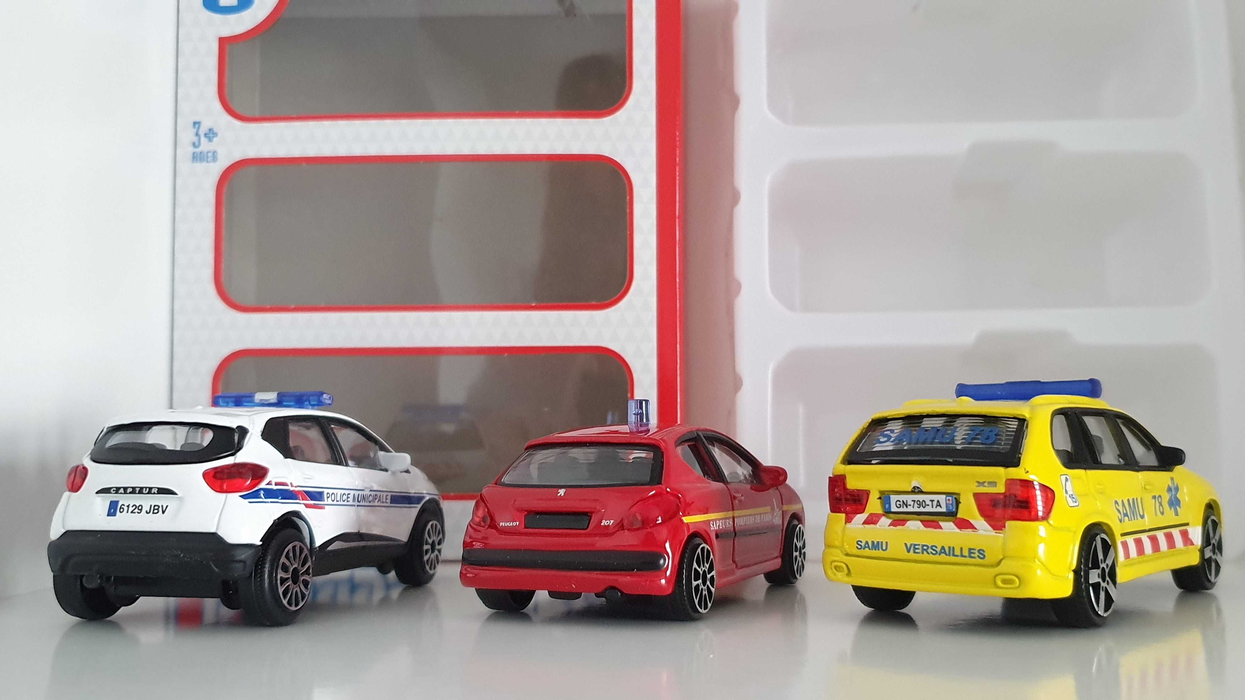 Zestaw Emergency Renault Captur Peugeot 207 BMW X5 Bburago Burago 1:43