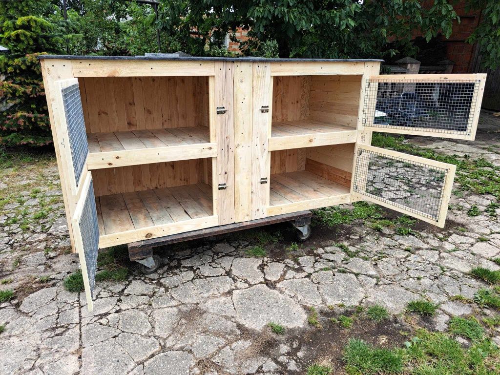 Klatka dla królików 4 komorowa, czterokomorowa klatka, 4 komory,