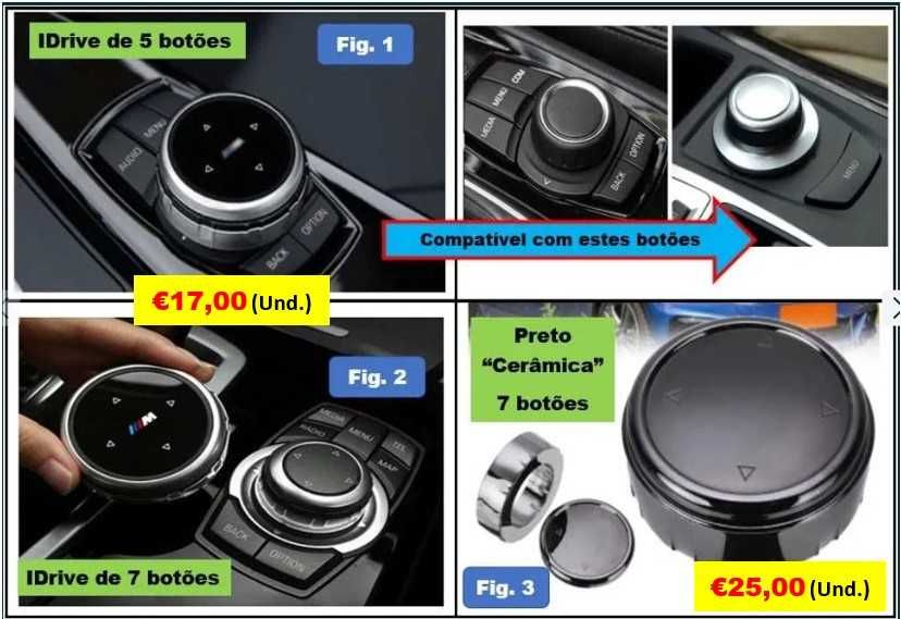 Botões Ar-condicionado Áudio e outros BMW série 5, 6, 7, X5, X6