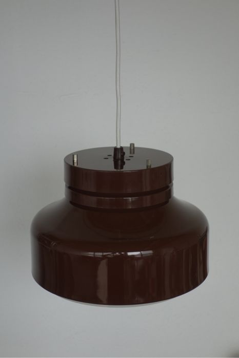 Lampa wisząca vintage brązowa retro prl Dania