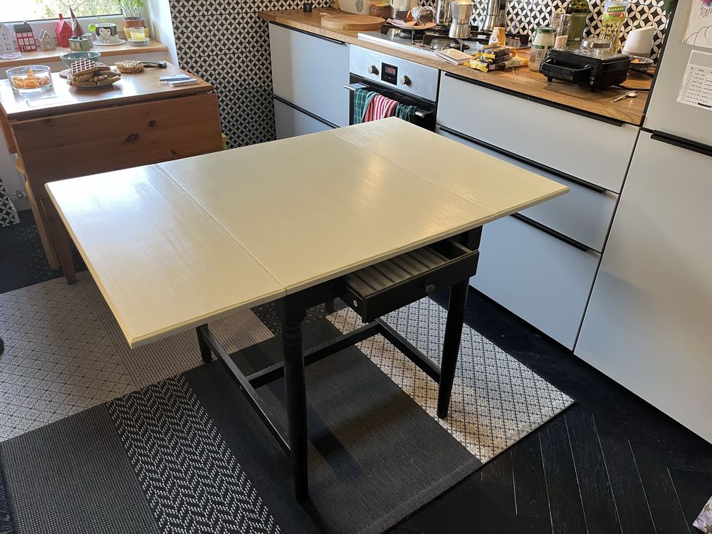 Stoł Ikea Rozkladany z szuflada 79x59