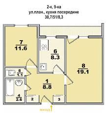 Продам двухкомнатную квартиру в центре с. Поповка