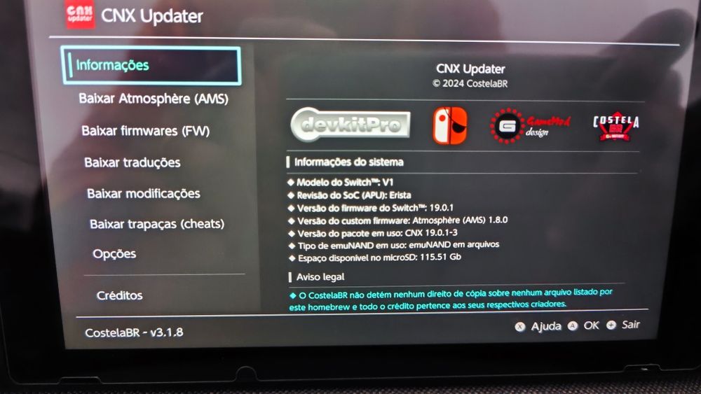 Vendo Nintendo Switch desbloqueado com acessórios e 2 jogos