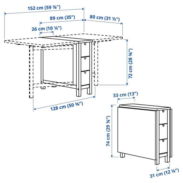 Mesa de abas rebatíveis IKEA Norden