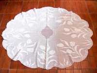 linda toalha em croché branca feita a mão - oval - 125 cm x 165 cm