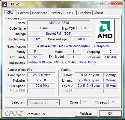 Продам процессор AMD A4-3300 2.5Ghz FM1