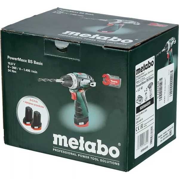 Шуруповерт аккумуляторный Metabo PowerMaxx BS Basic 12 В 2 Ач