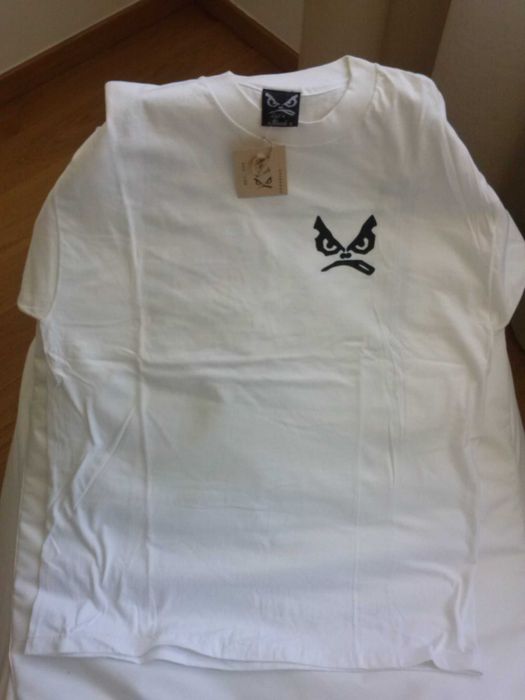 T-shirt Bad Boy branco mesclado, original, nova, tamanho S