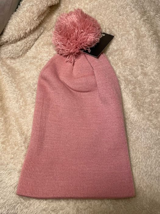 Dziecięca - dziewczęca czapka zimowa z pomponem – Pastelowy Róż