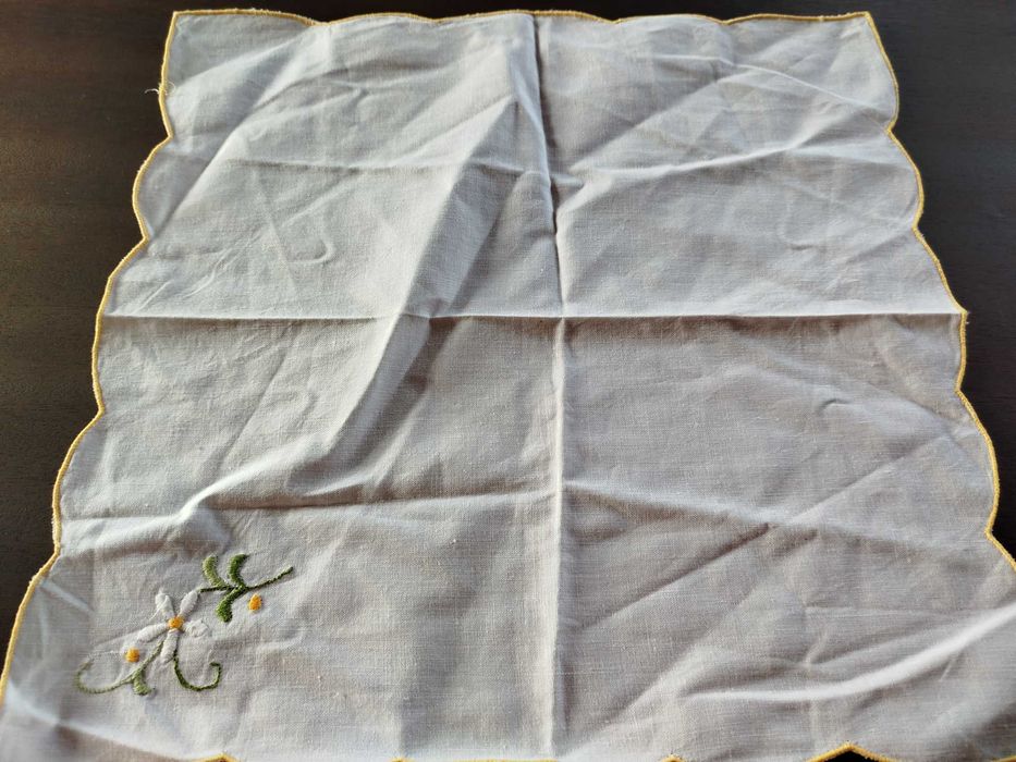 Dois Naperon em tecido bordado a máquina