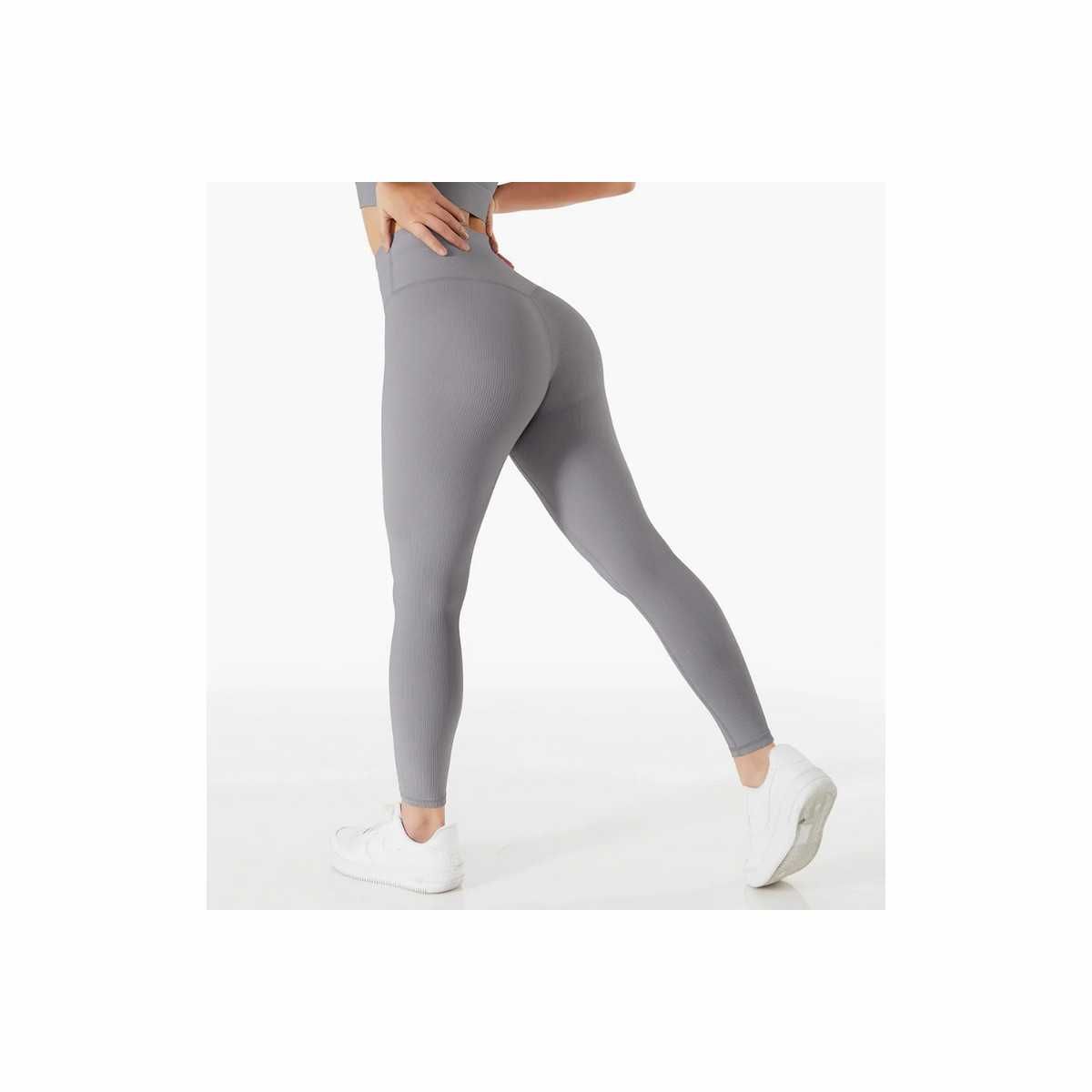 Легінси Alo Yoga Ribbed High Waist Leggings Grey X8874-G