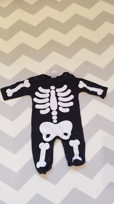 Body przebranie Halloween mały kościotrup, szkielet 0-3 miesiąca