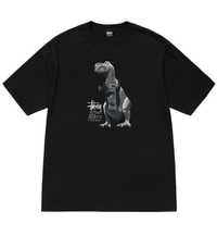 Футболка Stussy Dinosaur-print crew neck T-shirt black