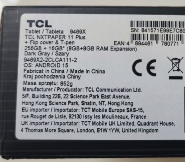 Tablet TCL NXTPAPER 11 Plus + capa + pen