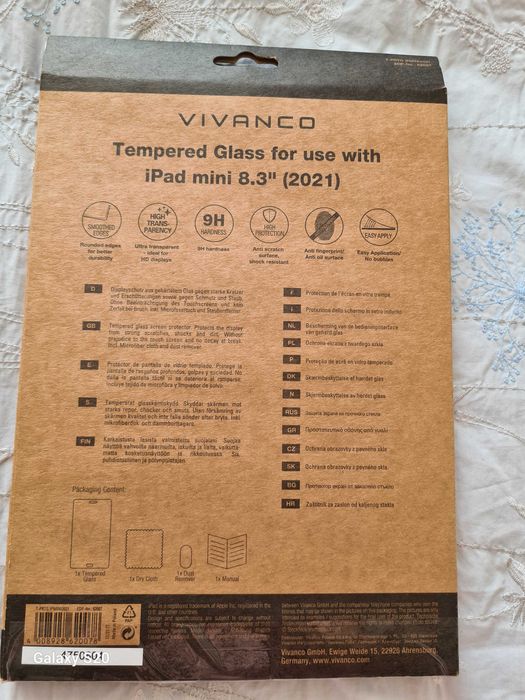 Szkło ochronne na mini tablet 8.3 Vivanco