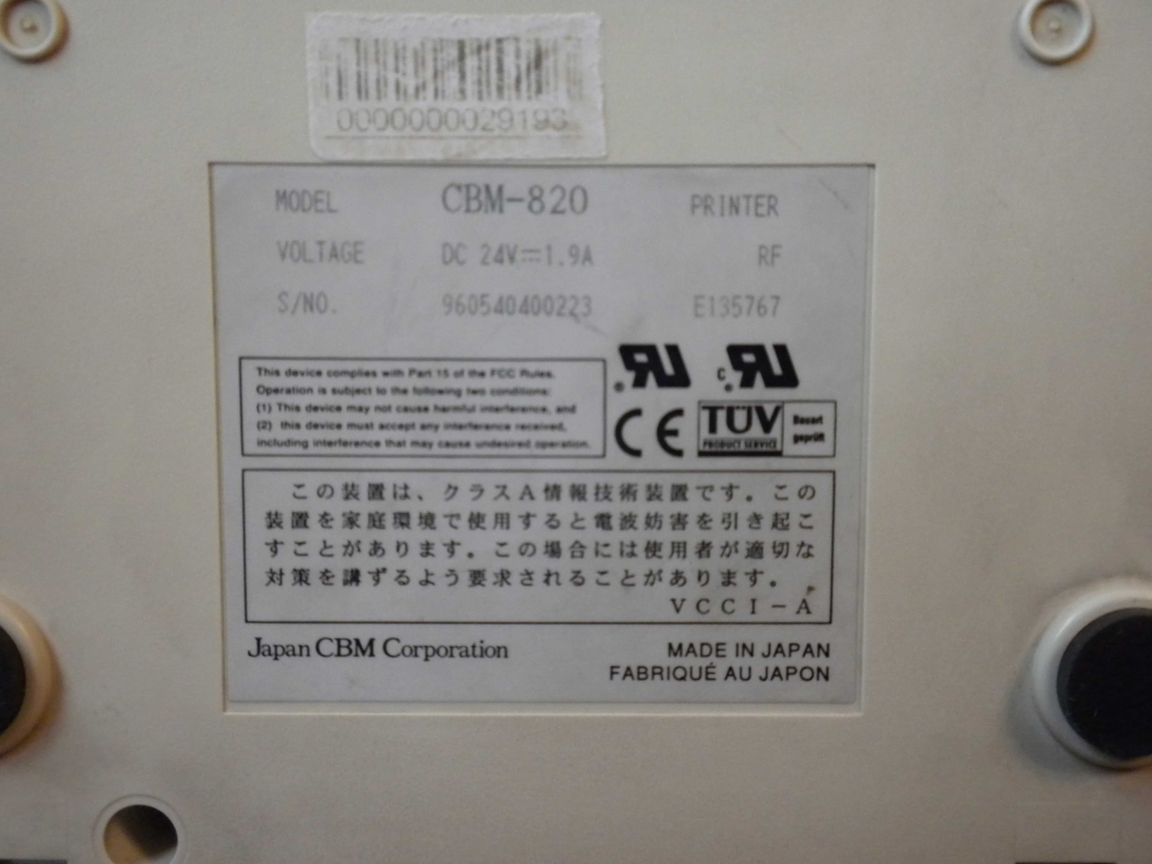 Принтер подкладной печати Citizen CBM-820 (матричный, Япония) LPT-COM