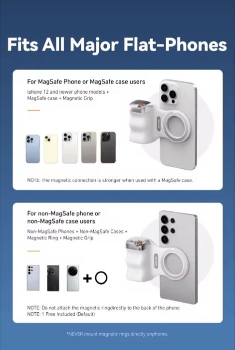 Магнітний тримач TELESIN з Bluetooth керуванням і під