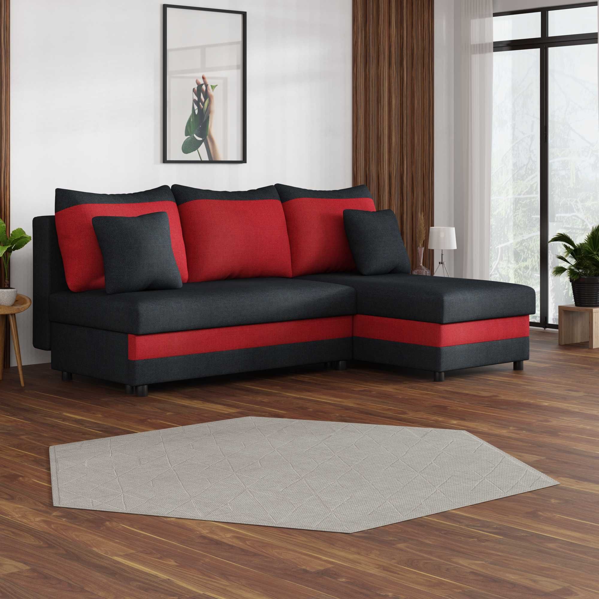 Narożnik z materacem Wypoczynek Sofa Darmowa Dostawa Poduszki gratis