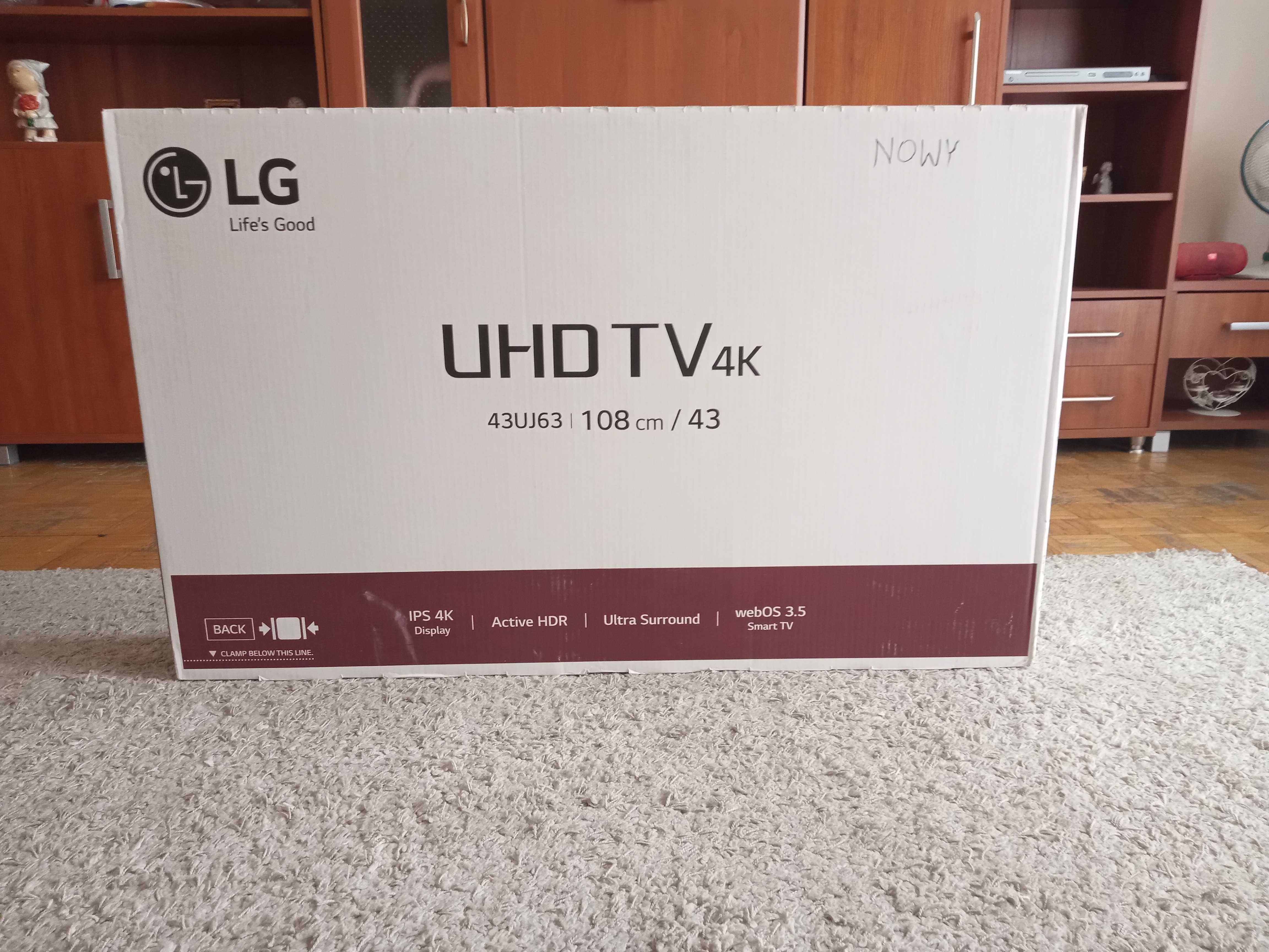 Telewizor LG 43" UHD 4K - uszkodzona matryca - 43UJ6307