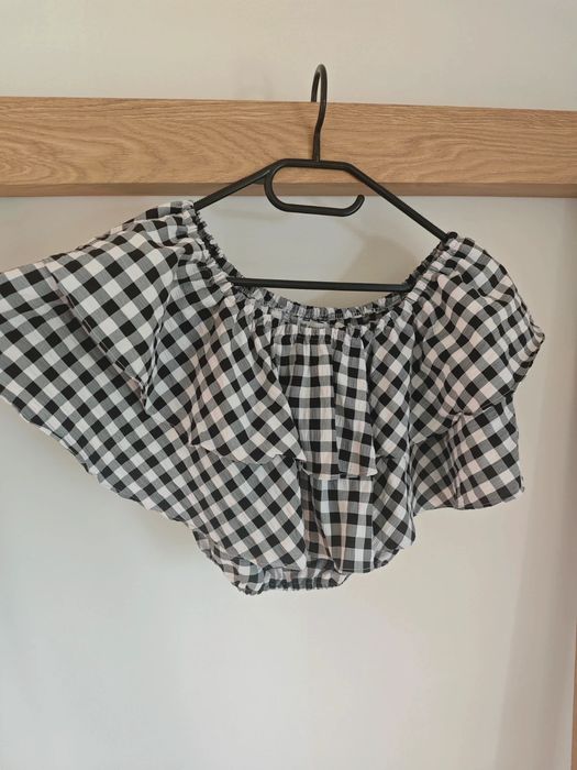 Krótki top - hiszpanka w kratkę rozmiar M / 38 / 10 szachownica