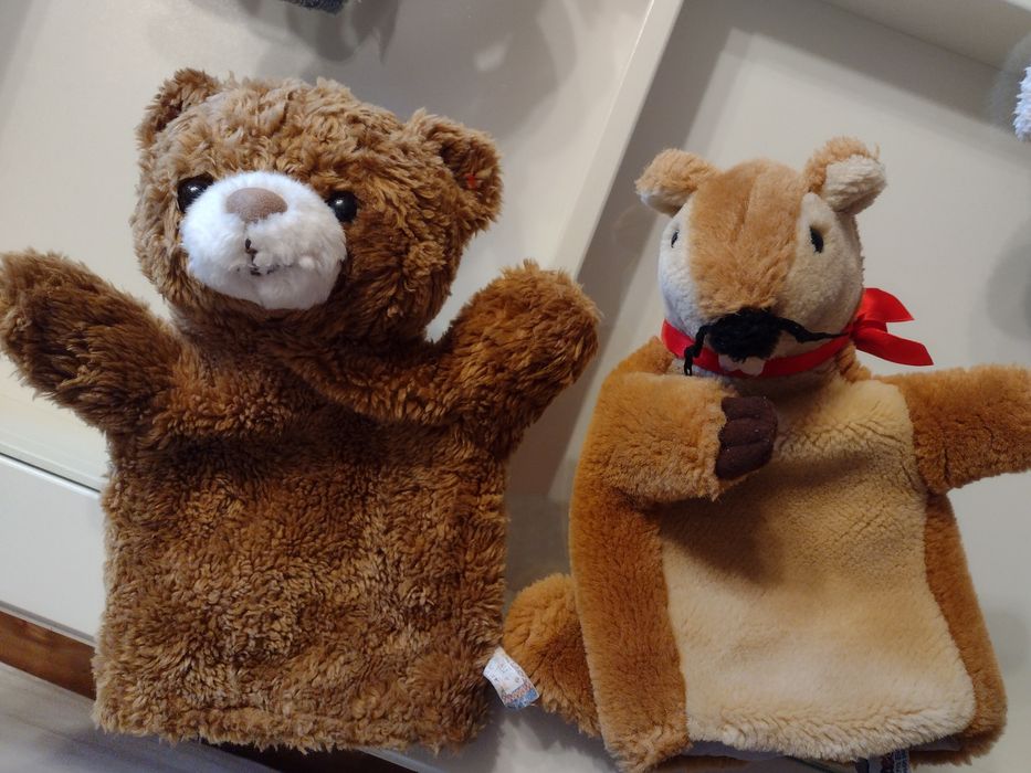 Pacynki na rękę żaba Kermit miś Fozzie kot