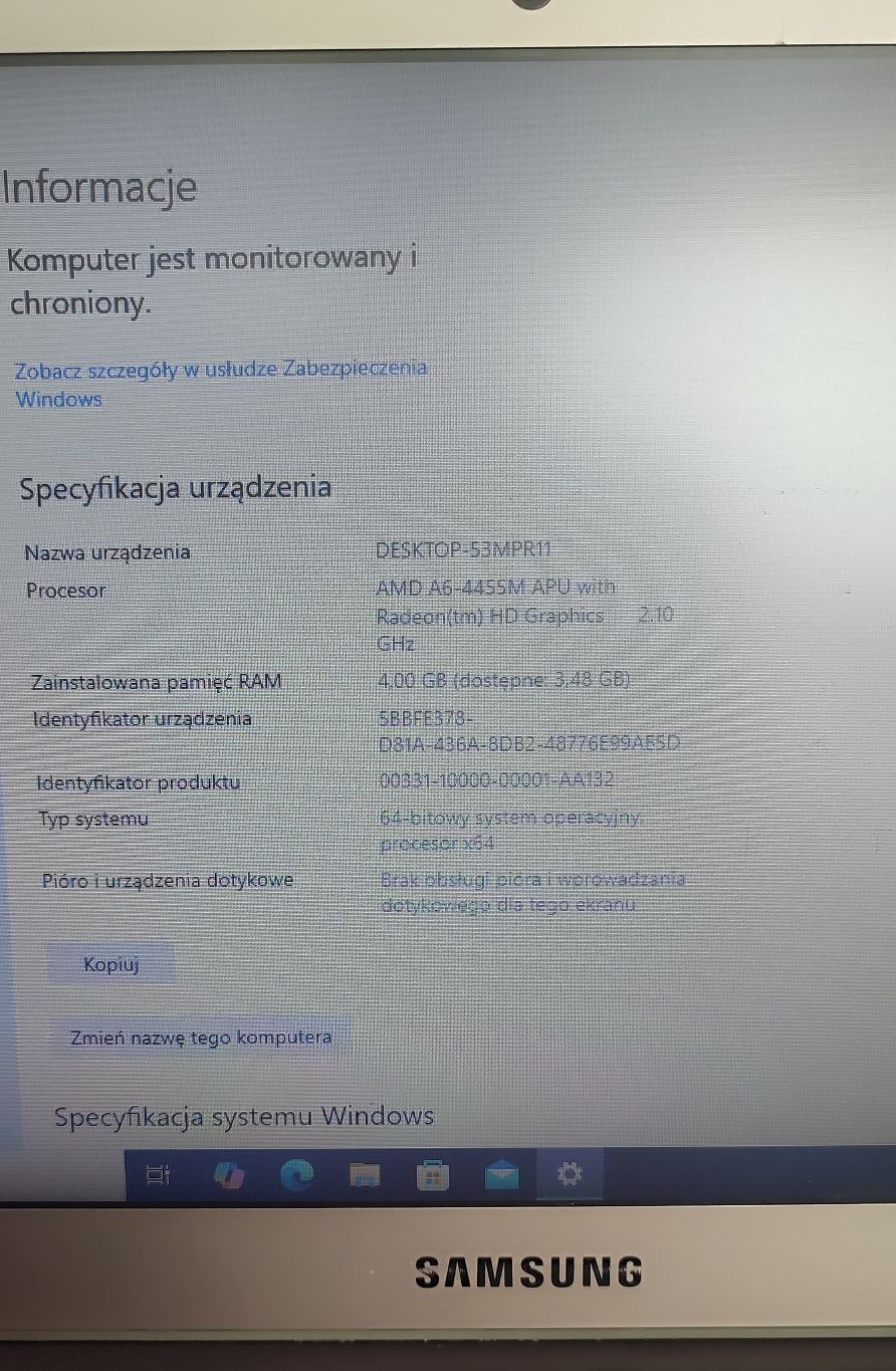 Laptop Samsung NP535U3C 13,3