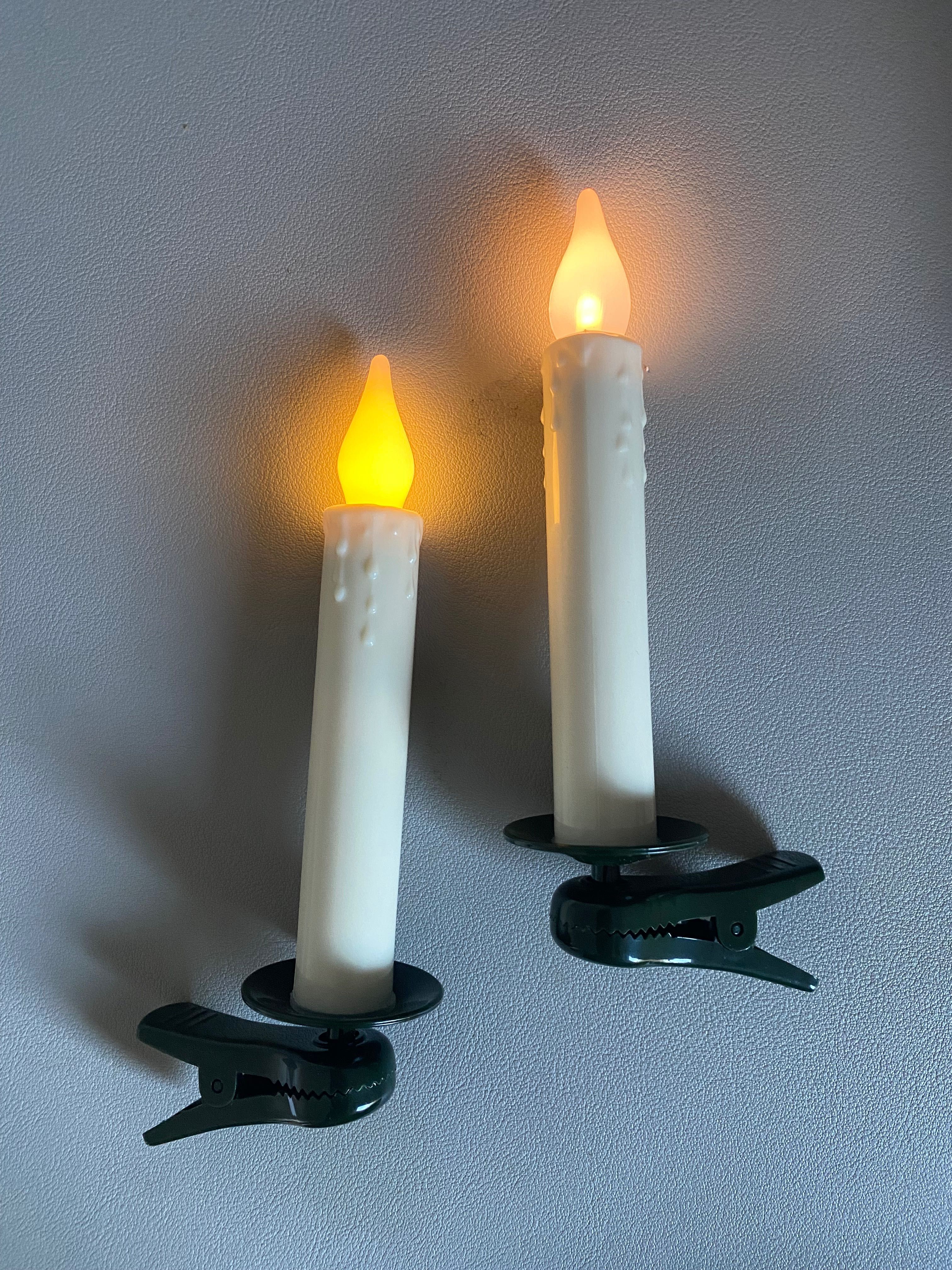 Hellum lampki z klipsem na choinkę. Świece na baterie, pilot. 15 szt