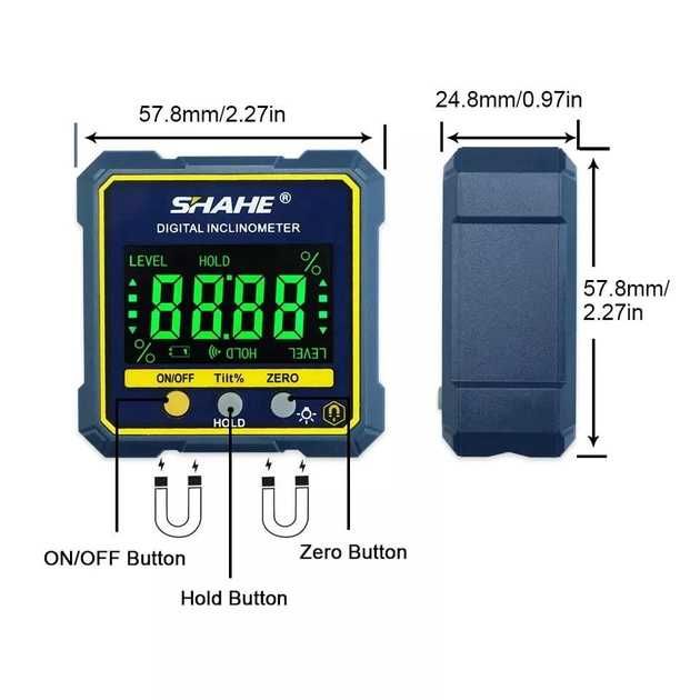 Электронный цифровой угломер SHAHE 5315-90C инклинометр с магнитом